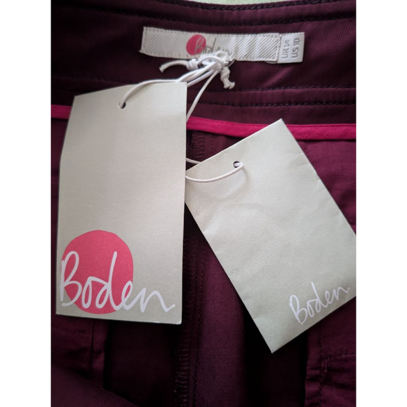 Women's Boden Burgundy Wide Leg Pants Size 10 - Picture 7 of 8
